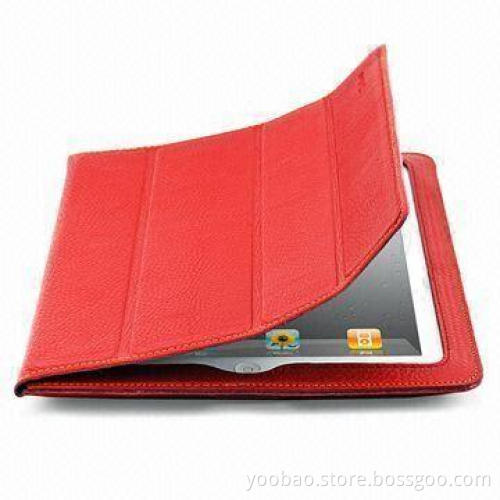 Genuine Leather Case for iPad 2, with Sleep Function, Comes in Red or Black